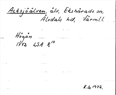 Bild på arkivkortet för arkivposten Acksjöälven