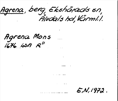 Bild på arkivkortet för arkivposten Agrena