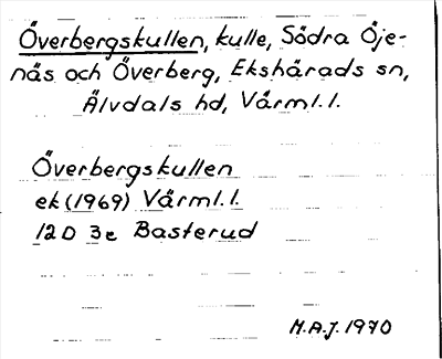Bild på arkivkortet för arkivposten Överbergskullen