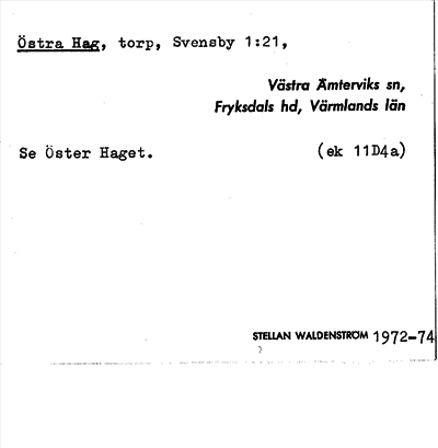 Bild på arkivkortet för arkivposten Östra Hag