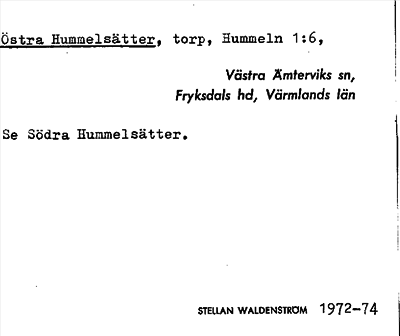 Bild på arkivkortet för arkivposten Östra Hummelsätter