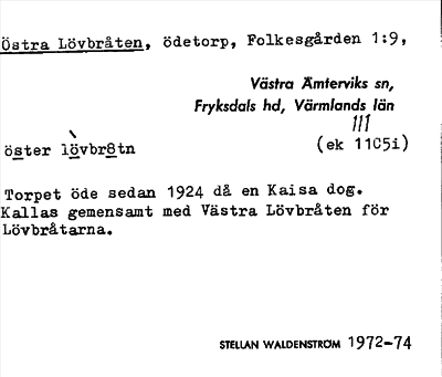 Bild på arkivkortet för arkivposten Östra Lövbråten