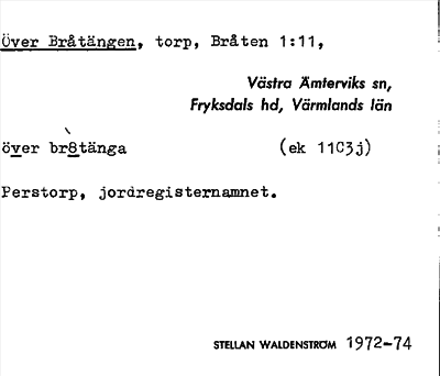 Bild på arkivkortet för arkivposten Över Bråtängen