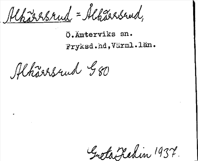 Bild på arkivkortet för arkivposten Alkärrsrud