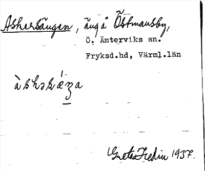 Bild på arkivkortet för arkivposten Askersängen