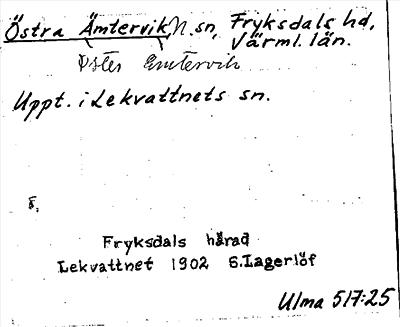 Bild på arkivkortet för arkivposten Östra Ämtervik