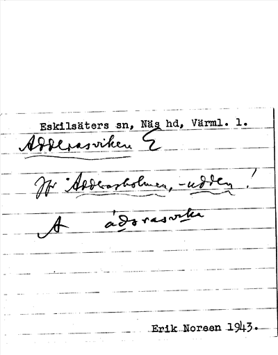 Bild på arkivkortet för arkivposten Adderasviken