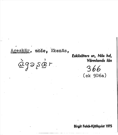 Bild på arkivkortet för arkivposten Ageskär