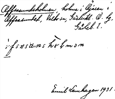 Bild på arkivkortet för arkivposten Affsasundsholmen