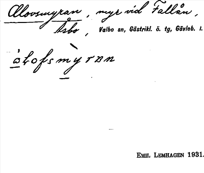 Bild på arkivkortet för arkivposten Olovsmyran