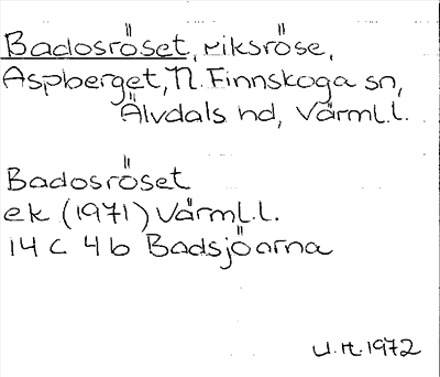 Bild på arkivkortet för arkivposten Badosröset