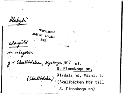 Bild på arkivkortet för arkivposten Alakylä