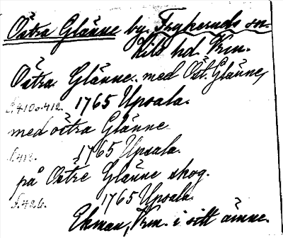 Bild på arkivkortet för arkivposten Östra Glänne