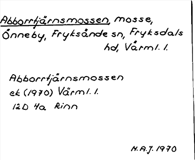 Bild på arkivkortet för arkivposten Abborrtjärnsmossen