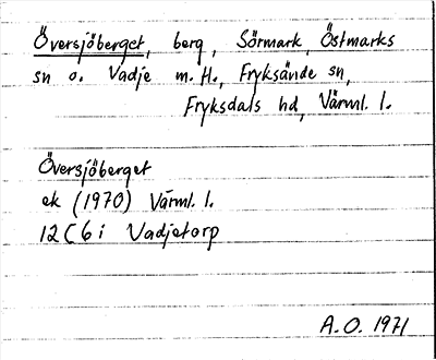 Bild på arkivkortet för arkivposten Översjöberget