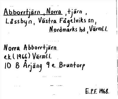 Bild på arkivkortet för arkivposten Abborrtjärn, Norra
