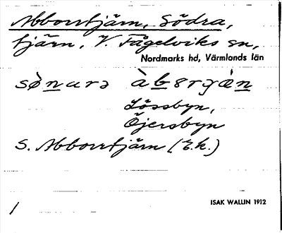 Bild på arkivkortet för arkivposten Abborrtjärn, Södra