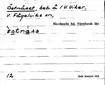 Bild på arkivkortet för arkivposten Östnäset
