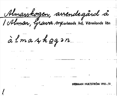 Bild på arkivkortet för arkivposten Almarskogen