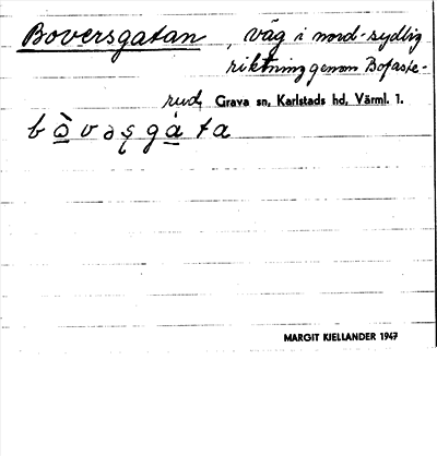 Bild på arkivkortet för arkivposten Bovergsgatan