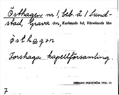 Bild på arkivkortet för arkivposten Östhagen