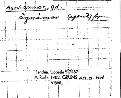 Bild på arkivkortet för arkivposten Agnhammar