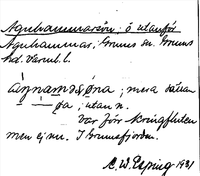 Bild på arkivkortet för arkivposten Agnhammarsön