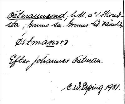 Bild på arkivkortet för arkivposten Östmannerud