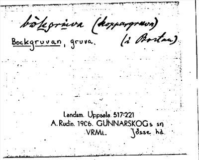 Bild på arkivkortet för arkivposten Bockgruvan