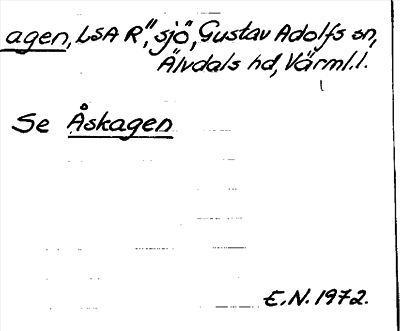 Bild på arkivkortet för arkivposten agen, se Åskagen