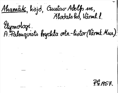 Bild på arkivkortet för arkivposten Ahamäk