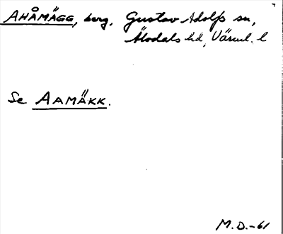 Bild på arkivkortet för arkivposten Ahåmägg, se Aamäkk