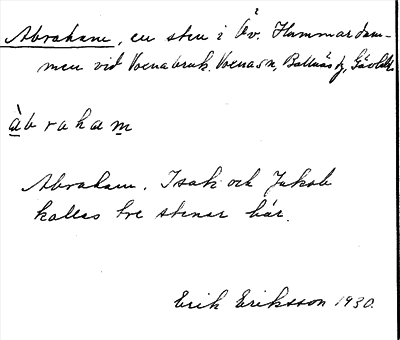 Bild på arkivkortet för arkivposten Abraham