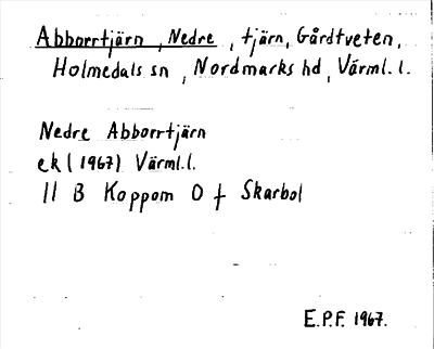 Bild på arkivkortet för arkivposten Abborrtjärn, Nedre