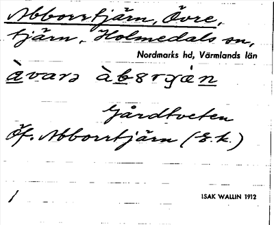 Bild på arkivkortet för arkivposten Abborrtjärn, Övre