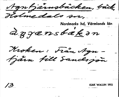 Bild på arkivkortet för arkivposten Agntjärnsbäcken
