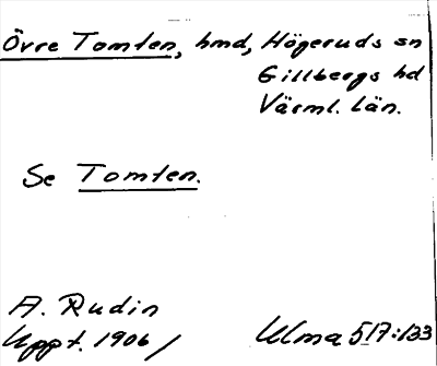 Bild på arkivkortet för arkivposten Övre Tomten