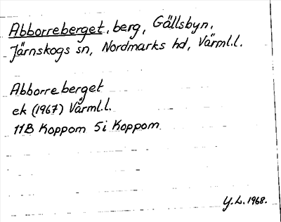 Bild på arkivkortet för arkivposten Abborreberget
