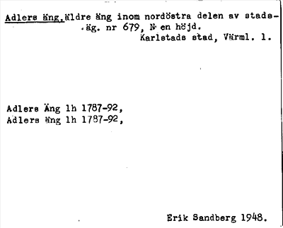 Bild på arkivkortet för arkivposten Adlers äng