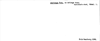 Bild på arkivkortet för arkivposten Ahrlings Torp