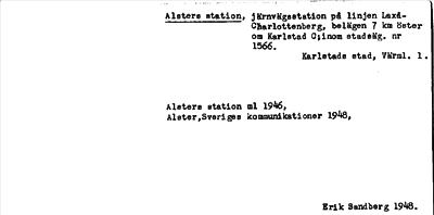 Bild på arkivkortet för arkivposten Alsters station
