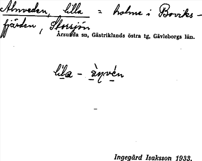 Bild på arkivkortet för arkivposten Alnveden, lilla