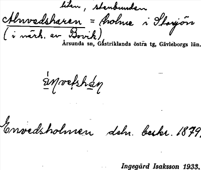 Bild på arkivkortet för arkivposten Alnvedsharen