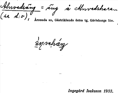 Bild på arkivkortet för arkivposten Alnvedsäng