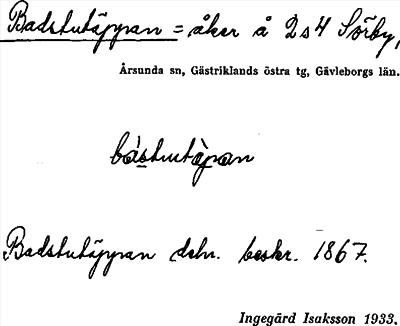 Bild på arkivkortet för arkivposten Badstutäppan