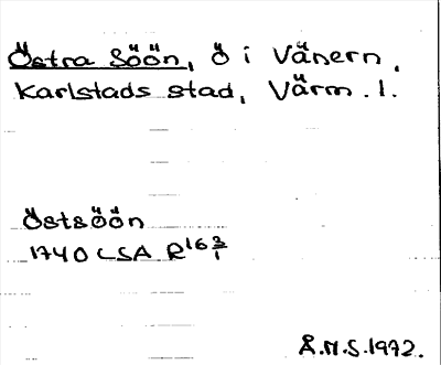 Bild på arkivkortet för arkivposten Östra Söön