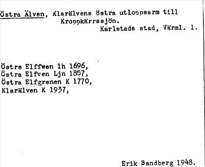Bild på arkivkortet för arkivposten Östra Älven