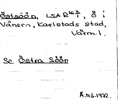 Bild på arkivkortet för arkivposten Östsöön, se Östra Söön