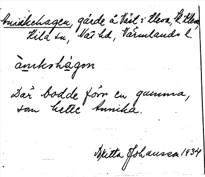 Bild på arkivkortet för arkivposten Anickehagen