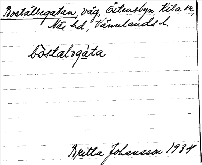 Bild på arkivkortet för arkivposten Boställegatan